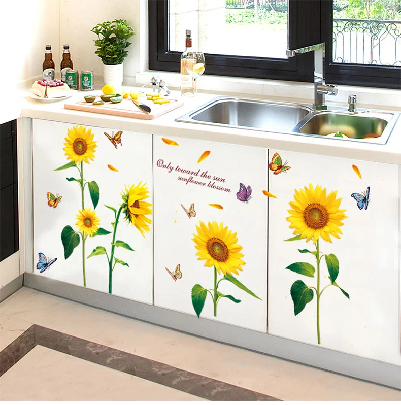 kitchen wall stickers decor flower