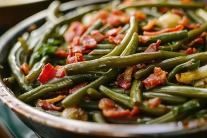 smothered green beans and smoked sausage