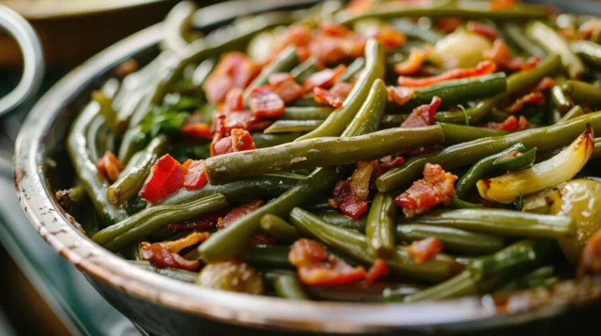 smothered green beans and smoked sausage